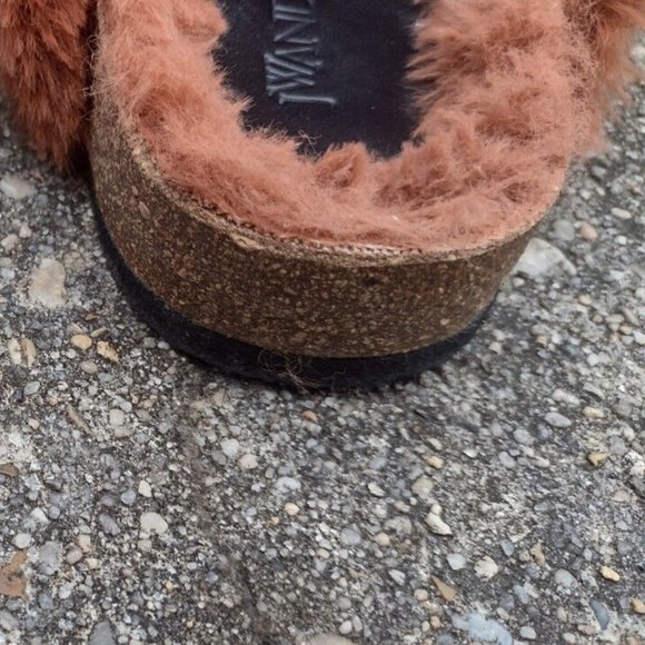 JW Anderson Leather Loafer Shearling Lined Gold Chain Brown Italy Size 6 NWOT - Picture 9 of 12